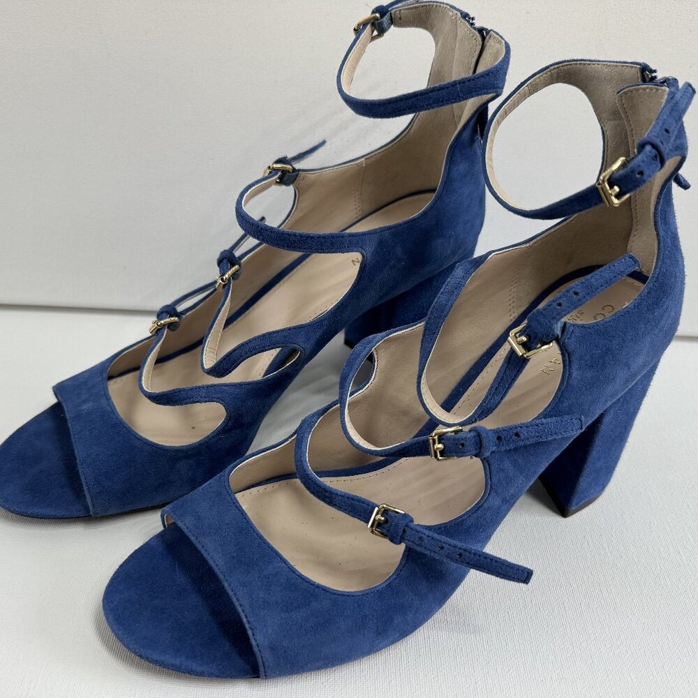 Cole Haan Women's Sandel- Blue Suede, Size 9.5W